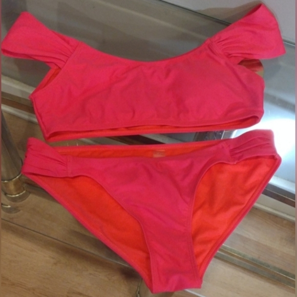 Neon Pink Swim Suit Bikini Set - Picture 7 of 12